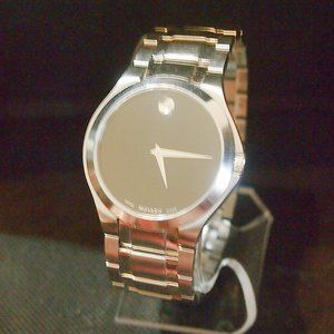 Movado Swiss Made Museum 39mm Stainless Steel Black Dial Quartz Watch